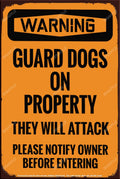 GUARD DOGS Rustic Look Shed Garage Indoor Outdoor Plaque Warning Metal Sign