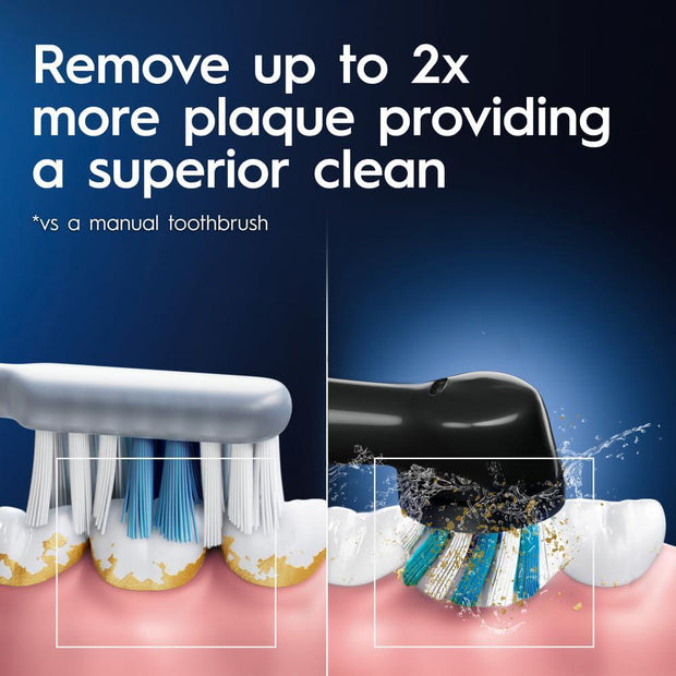 Oral-B Pro 100 Deep Clean Electric Toothbrush, Black - Clinically Proven Plaque Removal