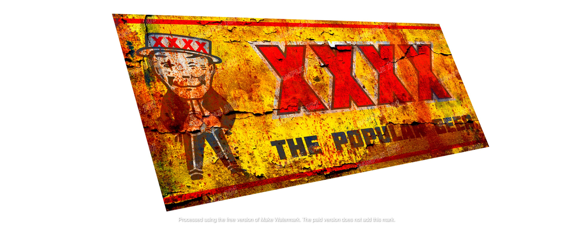 THE POPULAR Vintage Rusted Look 750 x 400 mm Quality Sublimated Metal Sign 