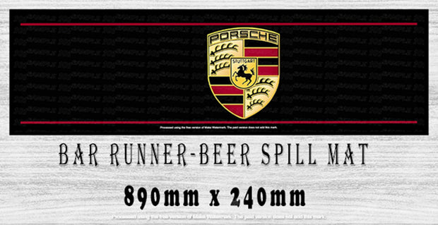 Buy PORSCHE Coffee Bar Mat: Rev Up Style, Conquer Spills (890mm x 240mm)