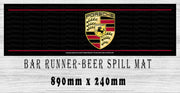 PORSCHE Menu Bar Runner (890mm x 240mm) Home Cafe Shop Barware Bar Mat