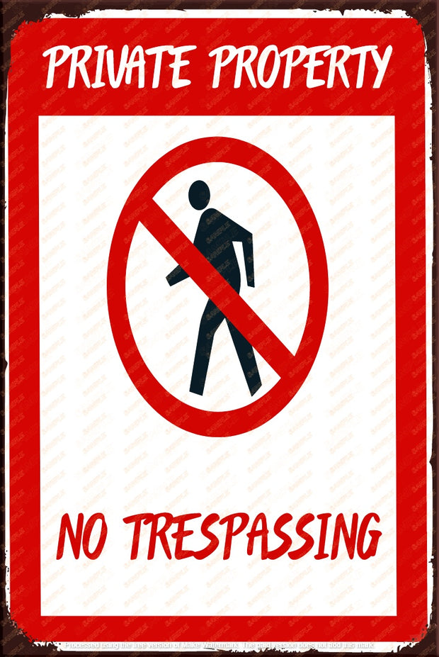 PRIVATE PROPERTY Rustic Look Shed Garage Indoor Outdoor Plaque Warning Metal Sign