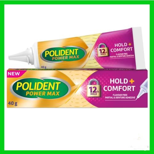 Polident Power Max Hold+Comfort Adhesive Cream For Dentures&Partials,Flavour AU