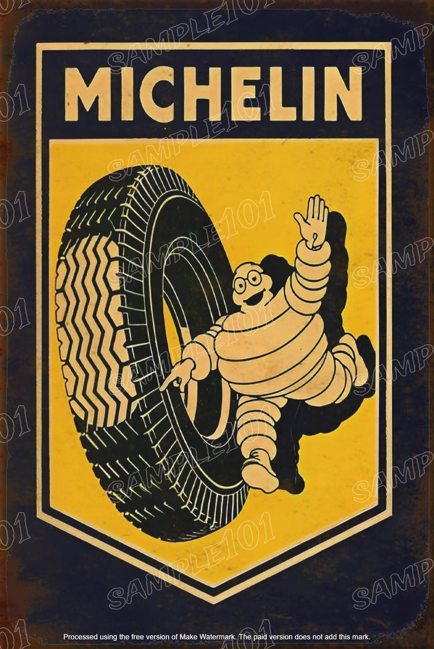 RUNNING MICHELIN Rustic Look Home Wall Décor Bar Wall Tin Metal Signs