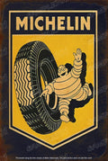 RUNNING MICHELIN Rustic Look Home Wall Décor Bar Wall Tin Metal Signs