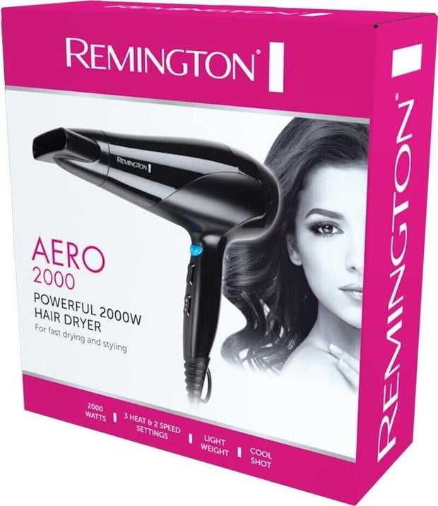 Remington Aero 2000 Poweful Hair Dryer Styling Blower D3190AU 3 Heat 2 Speed NEW