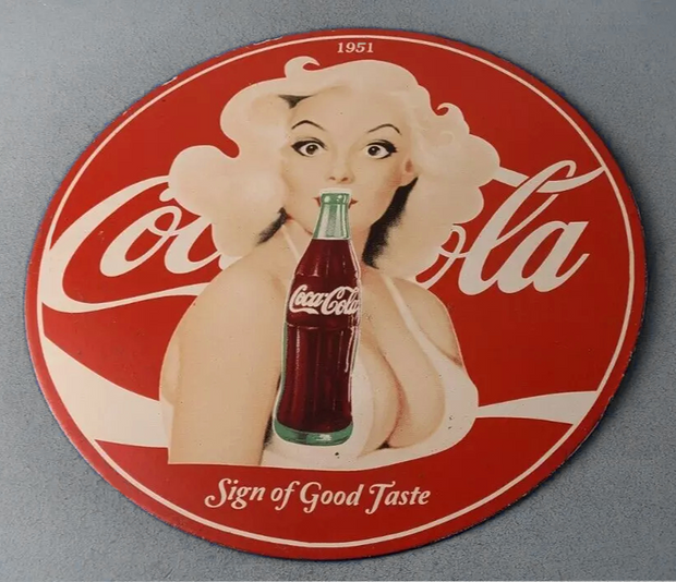 Vintage Retro Round Plymouth Colt Coca-Cola Squirt Drink Converse Aviation Decorative Metal Sign