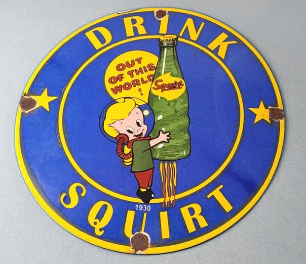 Vintage Retro Round Plymouth Colt Coca-Cola Squirt Drink Converse Aviation Decorative Metal Sign
