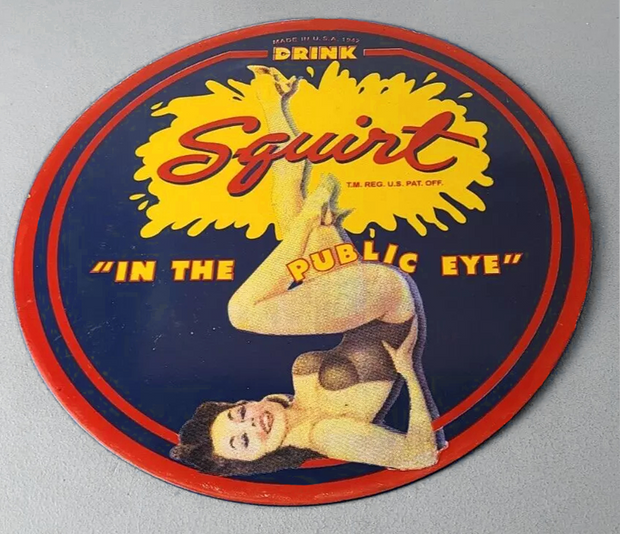 Vintage Retro Round Plymouth Colt Coca-Cola Squirt Drink Converse Aviation Decorative Metal Sign