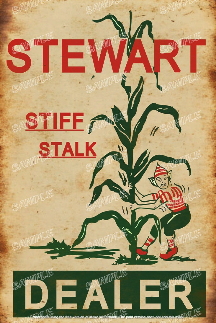 STEWART DEALER Retro Vintage Rustic Look Home Classic Shed Garage Reproduction Bar Wall Tin Metal Signs