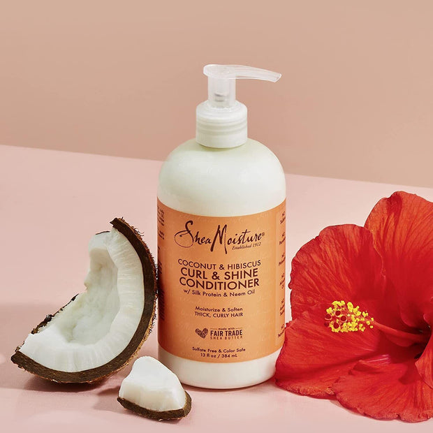 Shea Moisture Coconut, Hibiscus Curl And Shine Conditioner For Unisex - 13oz, 38