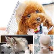 Stainless Steel Teeth Metal Comb Brush Pet Cat Dog Hair Grooming Trimmer Round