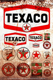 TEXACO MINIS Rustic Look Home Wall Décor Reproduction Bar Wall Vehicle Tin Metal Signs