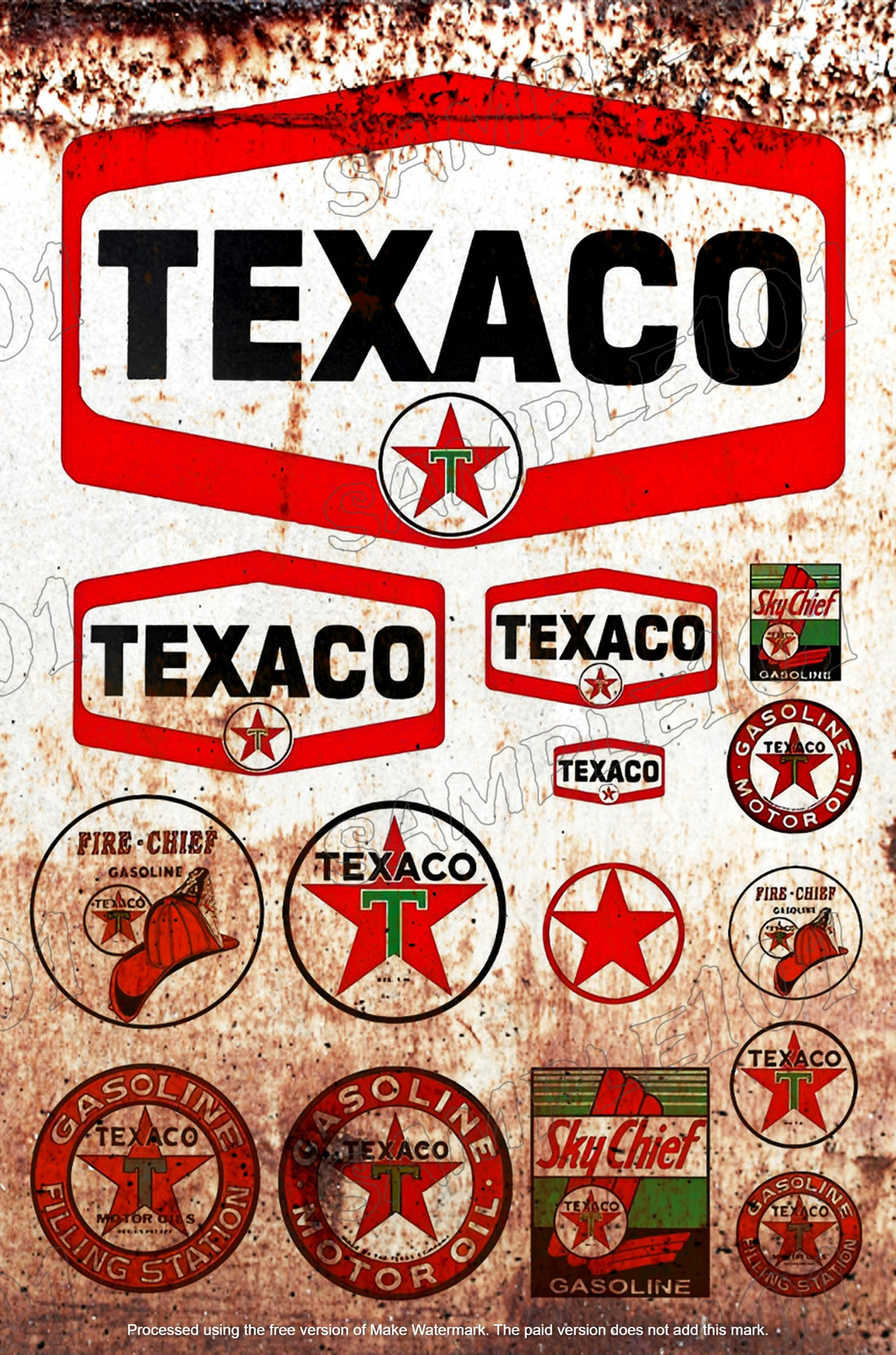 TEXACO MINIS Rustic Look Home Wall Décor Reproduction Bar Wall Vehicle Tin Metal Signs
