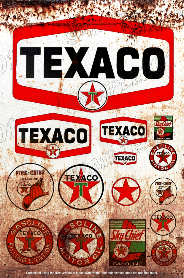 TEXACO MINIS Rustic Look Home Wall Décor Reproduction Bar Wall Vehicle Tin Metal Signs