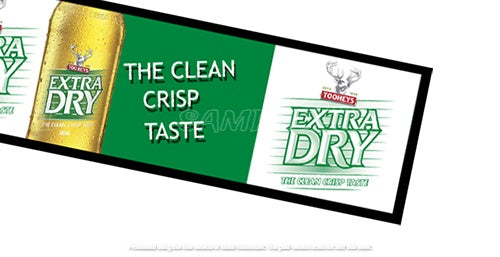 Buy EXTRA DRY Aussie Beer Spill Mat - Elevate Your Bar with Quality Barware | Tin Sign Factory Australia
