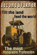 TILL THE LAND Rustic Look Home Wall Décor Bar Wall Tin Metal Signs