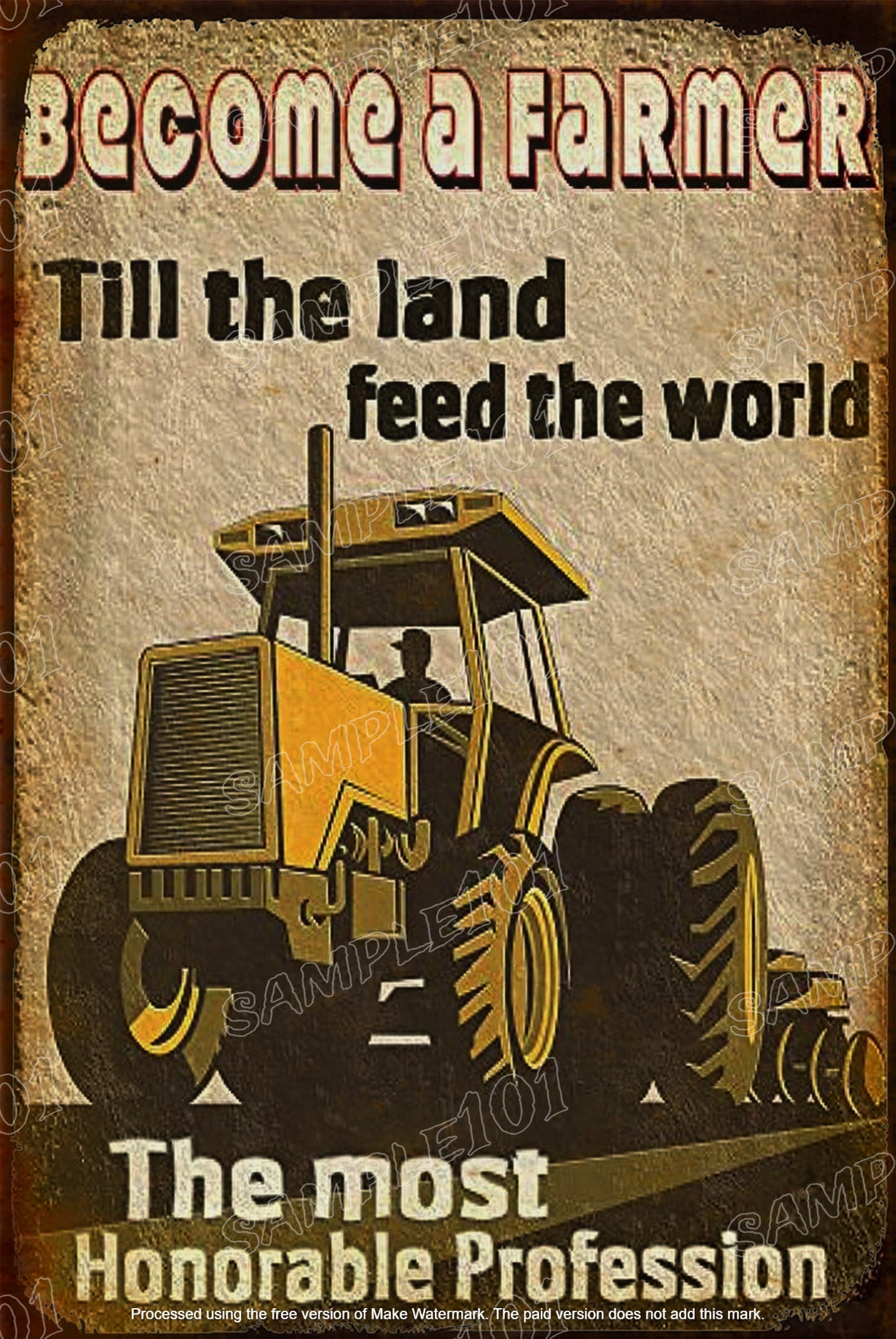 TILL THE LAND Rustic Look Home Wall Décor Bar Wall Tin Metal Signs