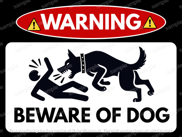 Warning Beware of Dog Metal Sign – Security Property Safety Plaque 20x30cm Mancave Decor