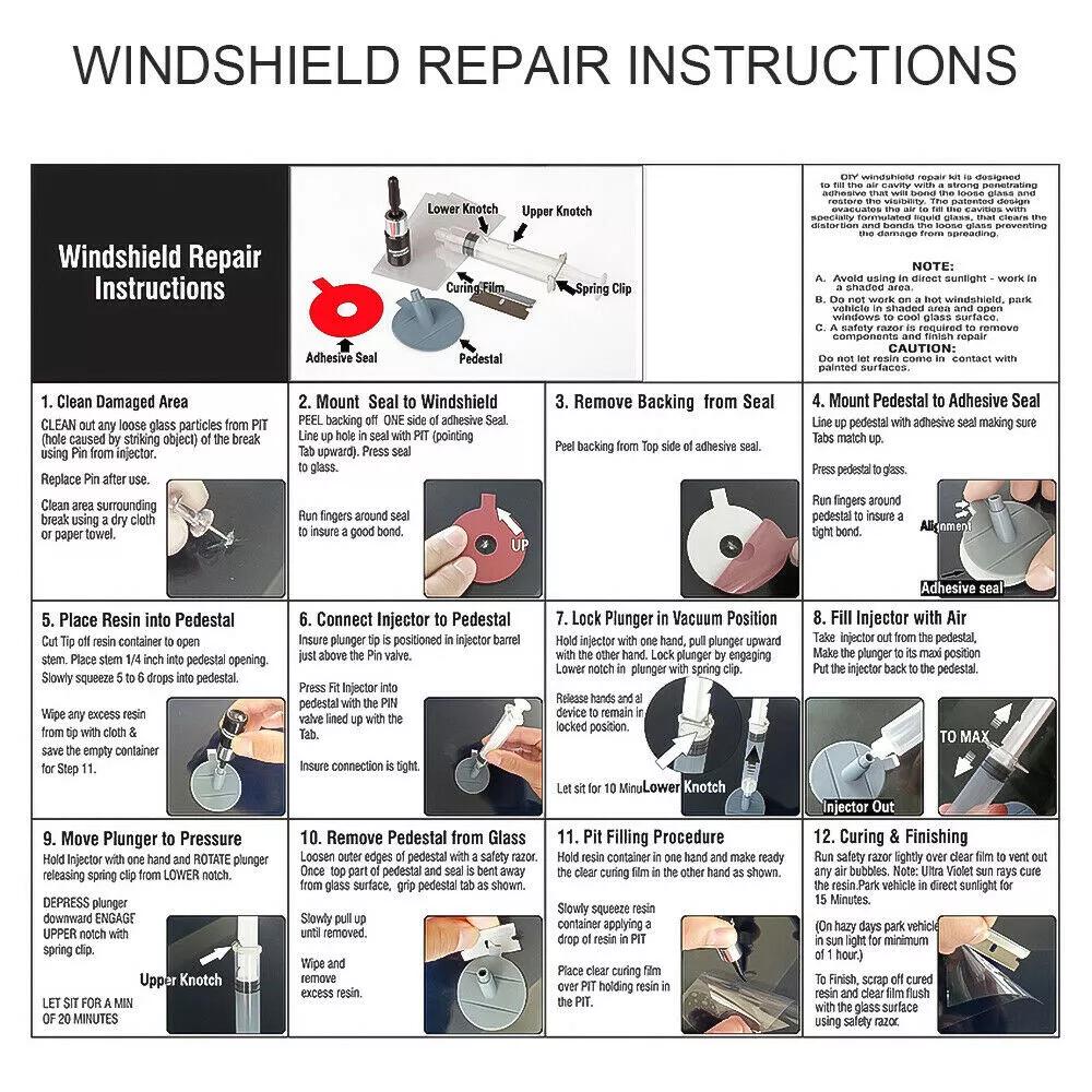Ultimate Windshield Repair Kit - Fix Chips, Cracks & Resin Fill with Ease! - Tin Sign Factory Australia