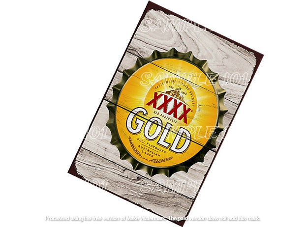 XXXX BOTTLE CAP Retro Rustic Look Vintage Tin Metal Sign Man Cave, Shed-Garage, and Bar