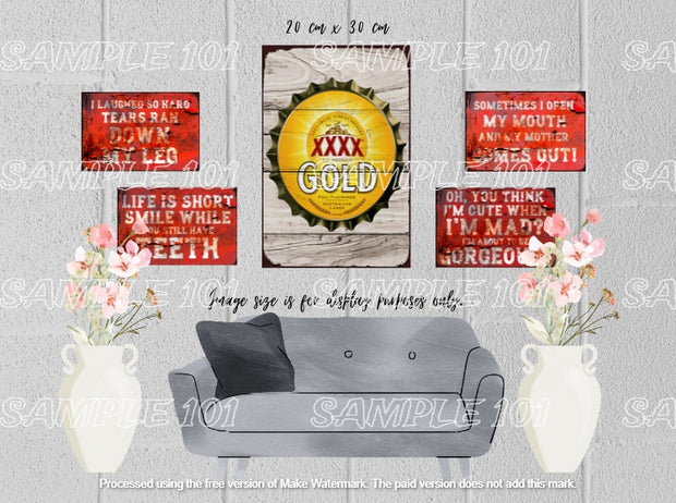 XXXX BOTTLE CAP Retro Rustic Look Vintage Tin Metal Sign Man Cave, Shed-Garage, and Bar