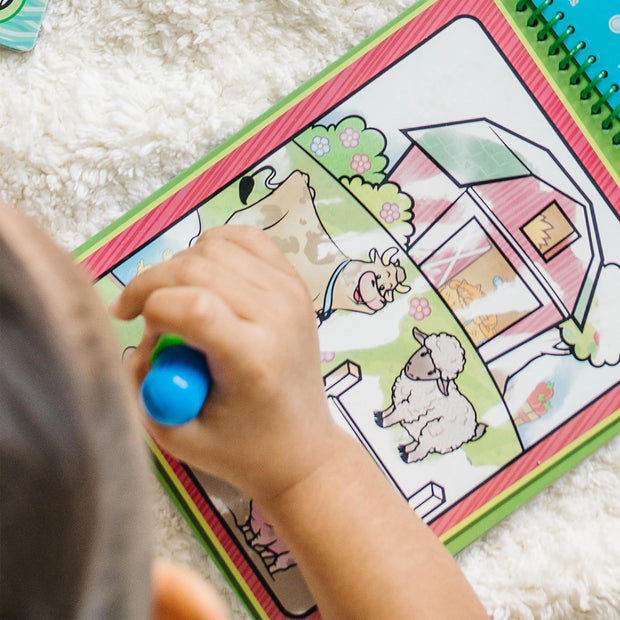 Melissa & Doug On-The-Go Water WOW! – Reusable Water-Reveal Pad | Animals Theme | Mess-Free Coloring Fun