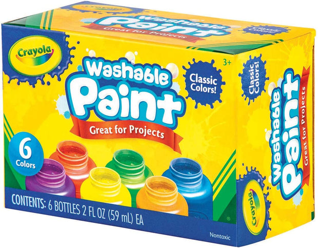 Washable Kids Paint, 6Pk, Classic Colours, Children Art & Craft, Projects, Artist, Students, Creativity