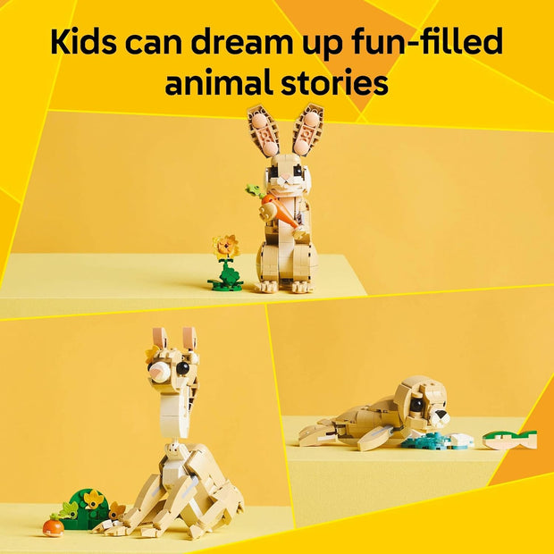 Creator 3-in-1 Cute Bunny Toy – Build a Rabbit, Llama, or Seal | Fun Construction Kit for Kids Ages 8+