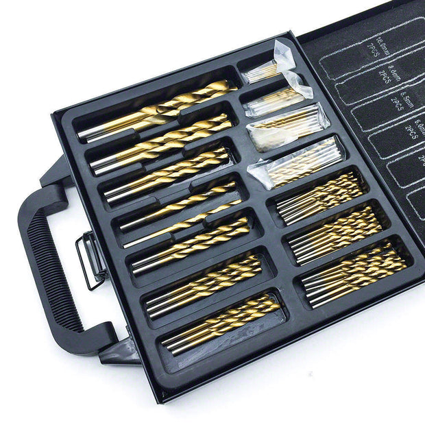 Premium 99PCS HSS Titanium Coated Drill Bit Set - Perfect for Metal, Wood & Plastic!