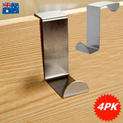 Premium Stainless Steel Over-Door Hooks - 4 Pack for Ultimate Coat and Clothes Storage Solution