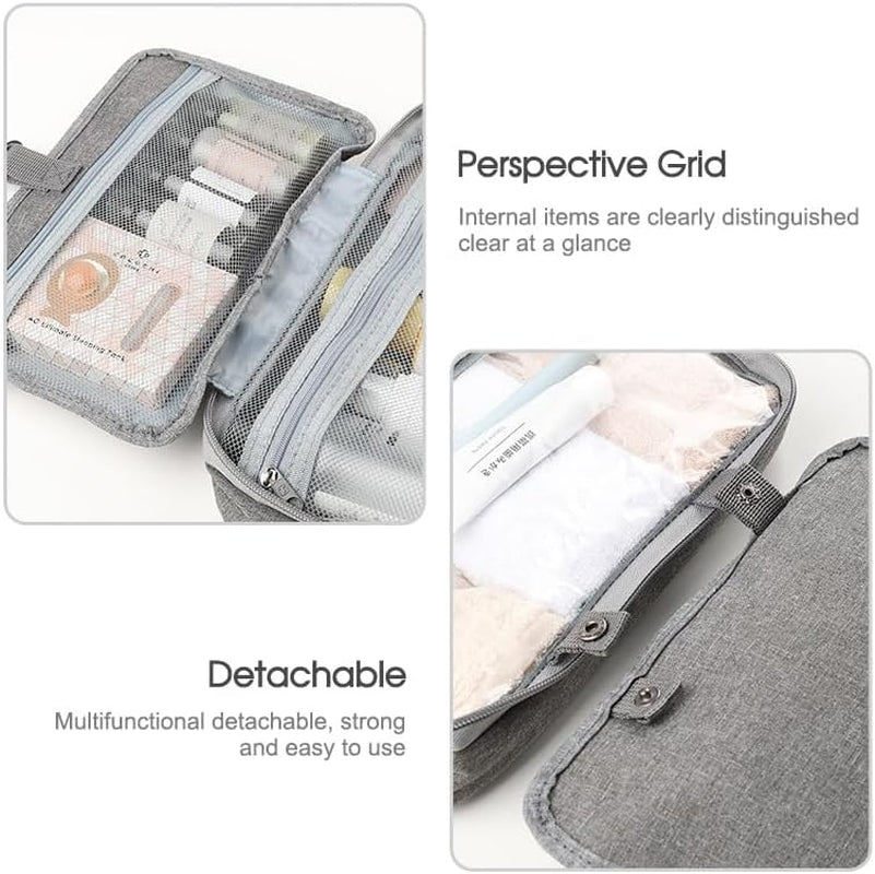 Large Hanging Hook Toiletry Bag Waterproof Travel Makeup Cosmetic Organizer Case (Pink)