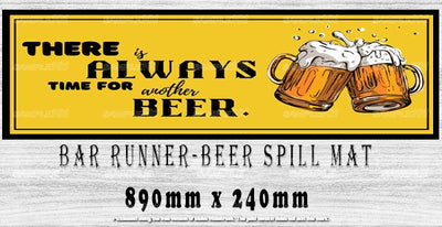 ANOTHER BEER Aussie Beer Spill Mat (890mm x 240mm) BAR RUNNER Man Cave Pub Rubber