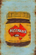 AUSTRALIA VEGEMITE Retro Vintage Rustic Look Home Classic Shed Garage Reproduction Bar Wall Tin Metal Signs Metal, Metal plaques, Outdoor, Indoor, Metal sign printing, Metal sign design, Metal sign manufacturing, Rustic look metal signs, Weathered metal signs, Vintage metal signs, Rust effect on metal, Faux rust metal signs, Corroded look metal signs, Rusty appearance