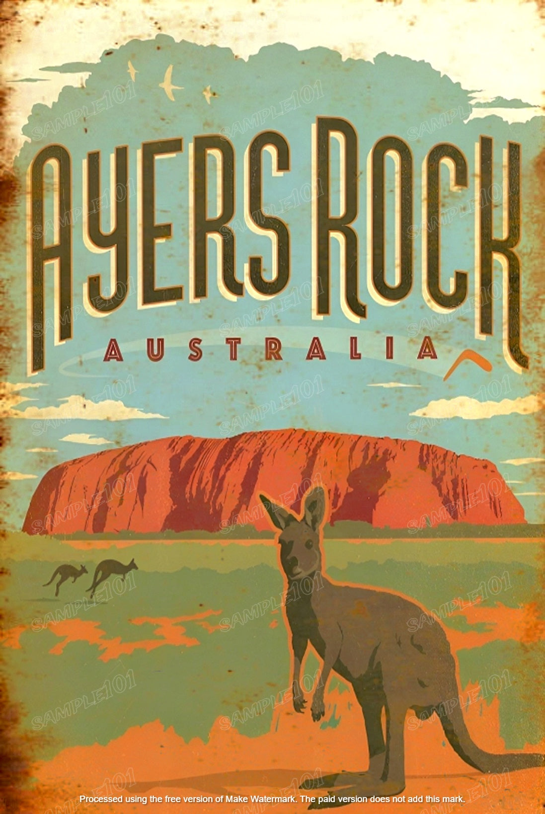 AYERS NATIONAL PARK Vintage Retro Australia Home Wall Décor Bar Wall Tin Metal Signs