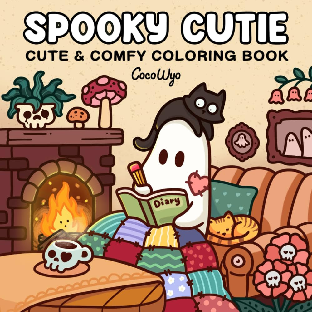 Spooky Cutie Coloring Book – Adorable & Creepy Creatures in Cozy Hygge Moments | Relaxing Fun for Adults & Teens