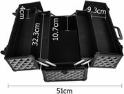 Portable Beauty Makeup Cosmetic Case Organiser Carry Bag Box Diamond W/Strap (Diamond Black)