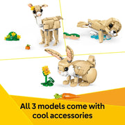 Creator 3-in-1 Cute Bunny Toy – Build a Rabbit, Llama, or Seal | Fun Construction Kit for Kids Ages 8+