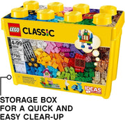 Classic Large Creative Brick Box – Colorful Building Set for Kids 4+ | Includes Doors, Windows, Wheels & Baseplate