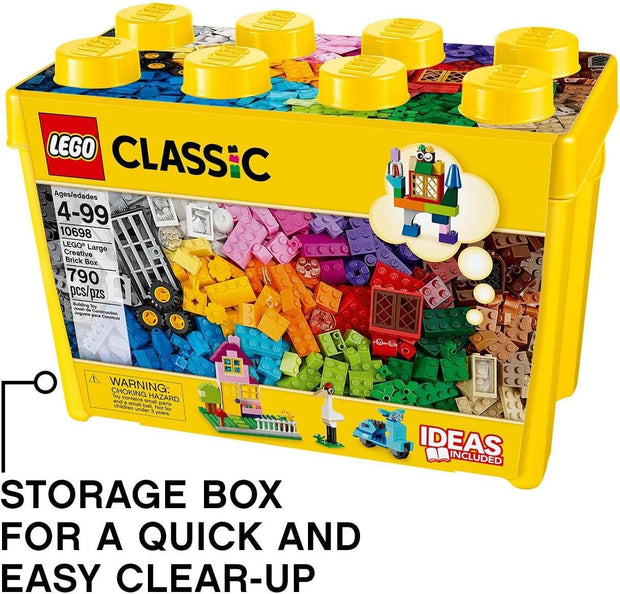 Classic Large Creative Brick Box – Colorful Building Set for Kids 4+ | Includes Doors, Windows, Wheels & Baseplate