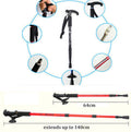 Adjustable 2X Hiking Trekking Poles - Durable Walking Sticks for Camping - Red 