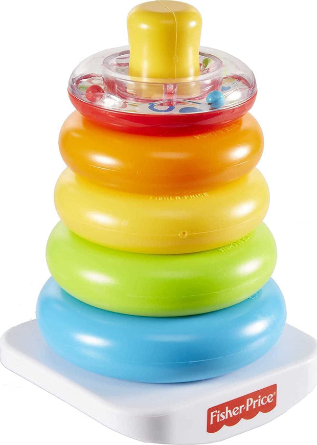 Baby Stacking Toy – Rock-A-Stack with 5 Colorful Rings & Roly-Poly Base | Fun & Educational for Ages 6+ Months