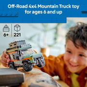 City Off-Road 4x4 Mountain Truck – Adventure Toy for Kids 6+ | Includes Explorer Minifigure & Accessories