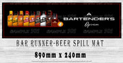 BARTENDER'S OPINION Aussie Beer Spill Mat (890mm x 240mm) BAR RUNNER Man Cave Pub Rubber