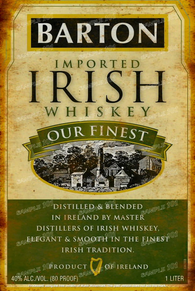 BARTON IRISH Rustic Look Home Drinking Wall Décor Reproduction Bar Wall Tin Metal Signs