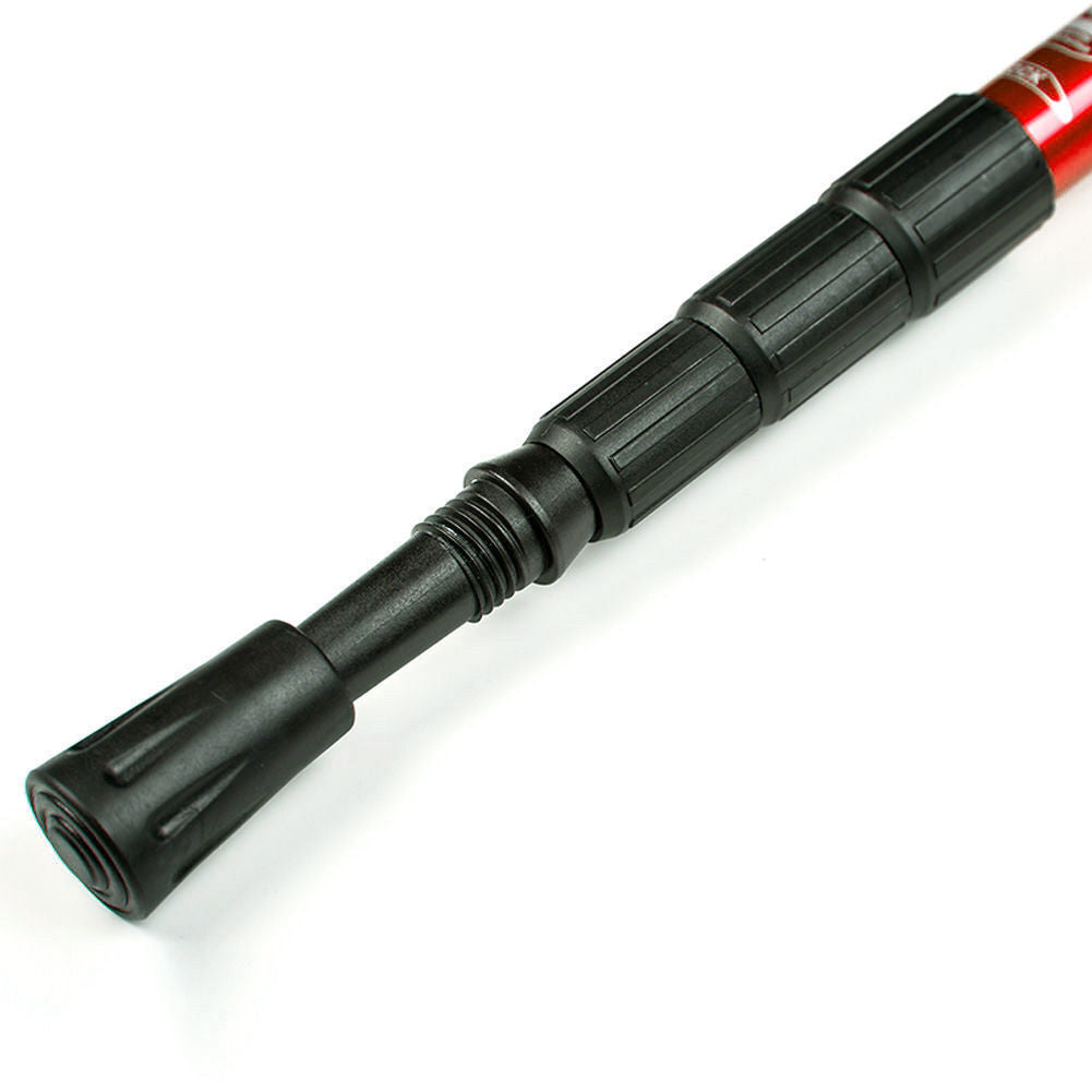 Adjustable 2X Hiking Trekking Poles - Durable Walking Sticks for Camping - Red 