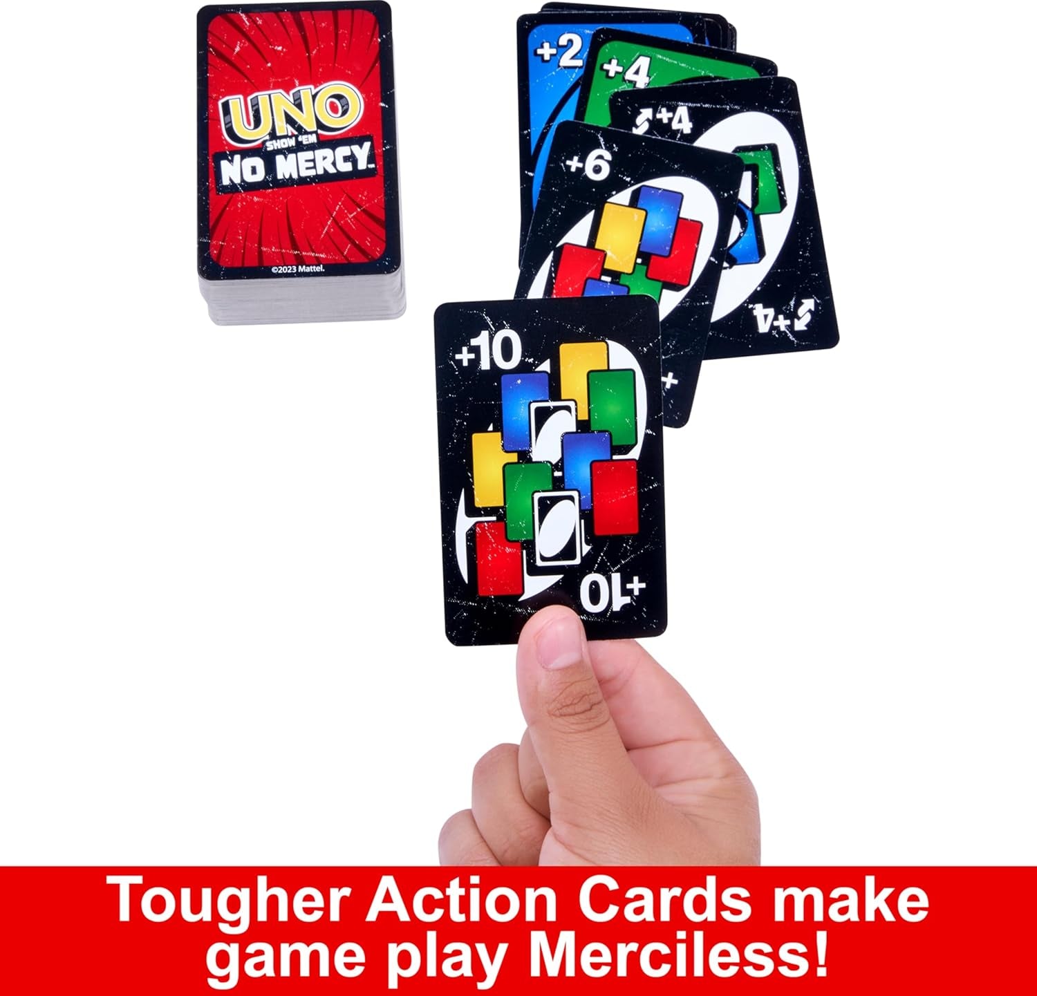 UNO Show ‘Em No Mercy Card Game – Extra Cards, Special Rules & Tougher Penalties | Fun for Kids, Adults & Family Game Nights