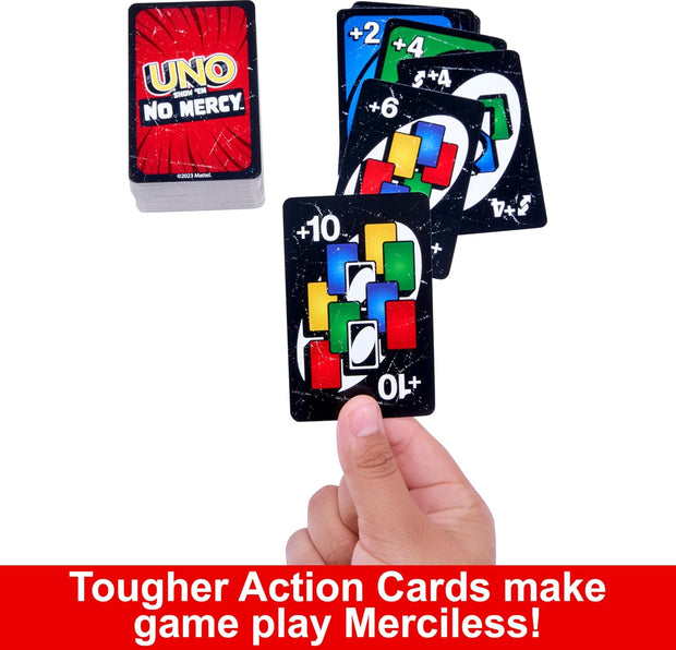 UNO Show ‘Em No Mercy Card Game – Extra Cards, Special Rules & Tougher Penalties | Fun for Kids, Adults & Family Game Nights