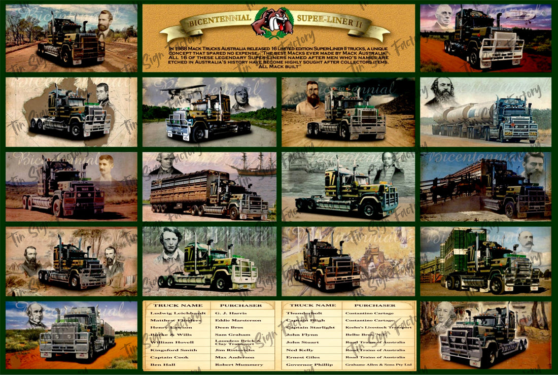 Mack Trucks Bicentennial Tin Metal Sign Man Cave New free postage