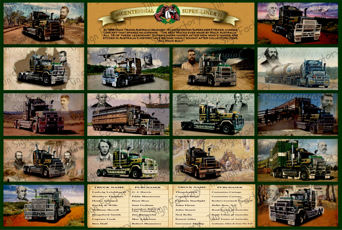 Mack Trucks Bicentennial Tin Metal Sign Man Cave New free postage - Tin Sign Factory Australia